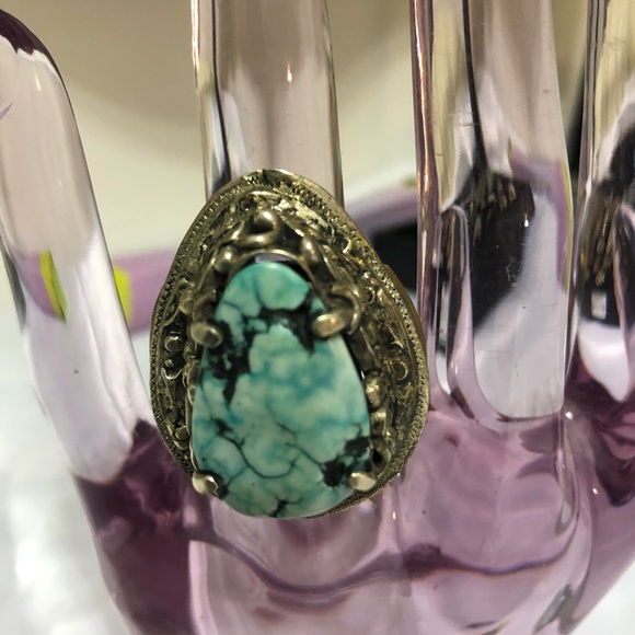 Adjustable Crisocola ring. - Picture 5 of 8